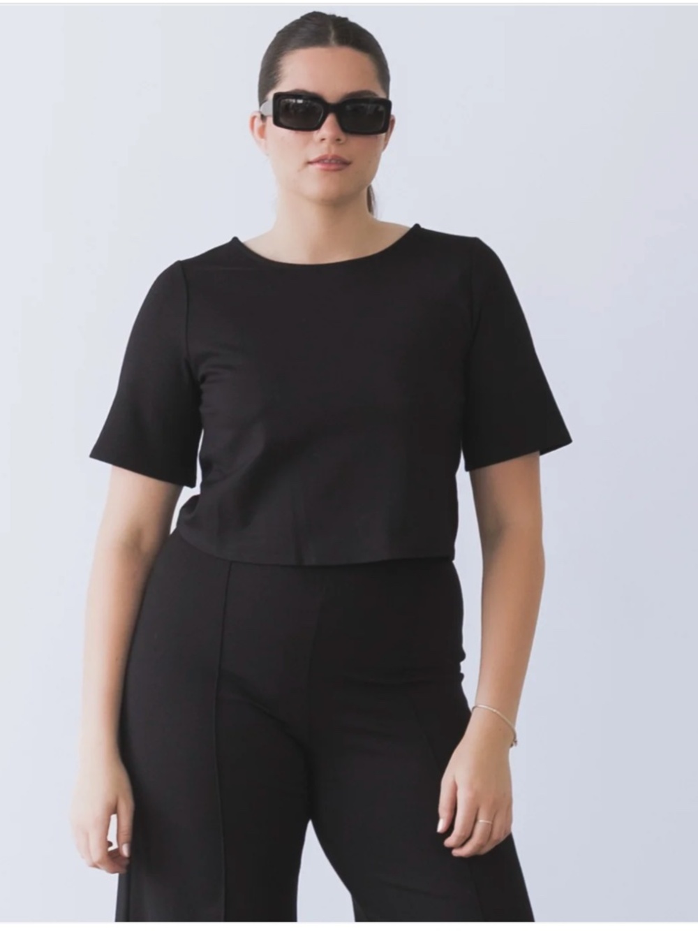 Ripley Rader Quiet Luxury Classic Black Ponte Short Sleeve Top Black Size 3+